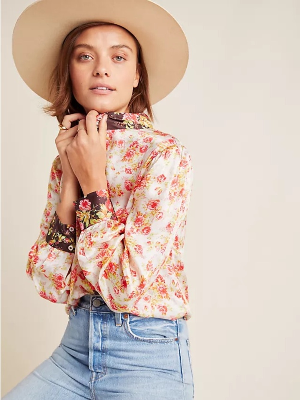 Anthropologie Hemant & Nandita Fatima Floral Blouse